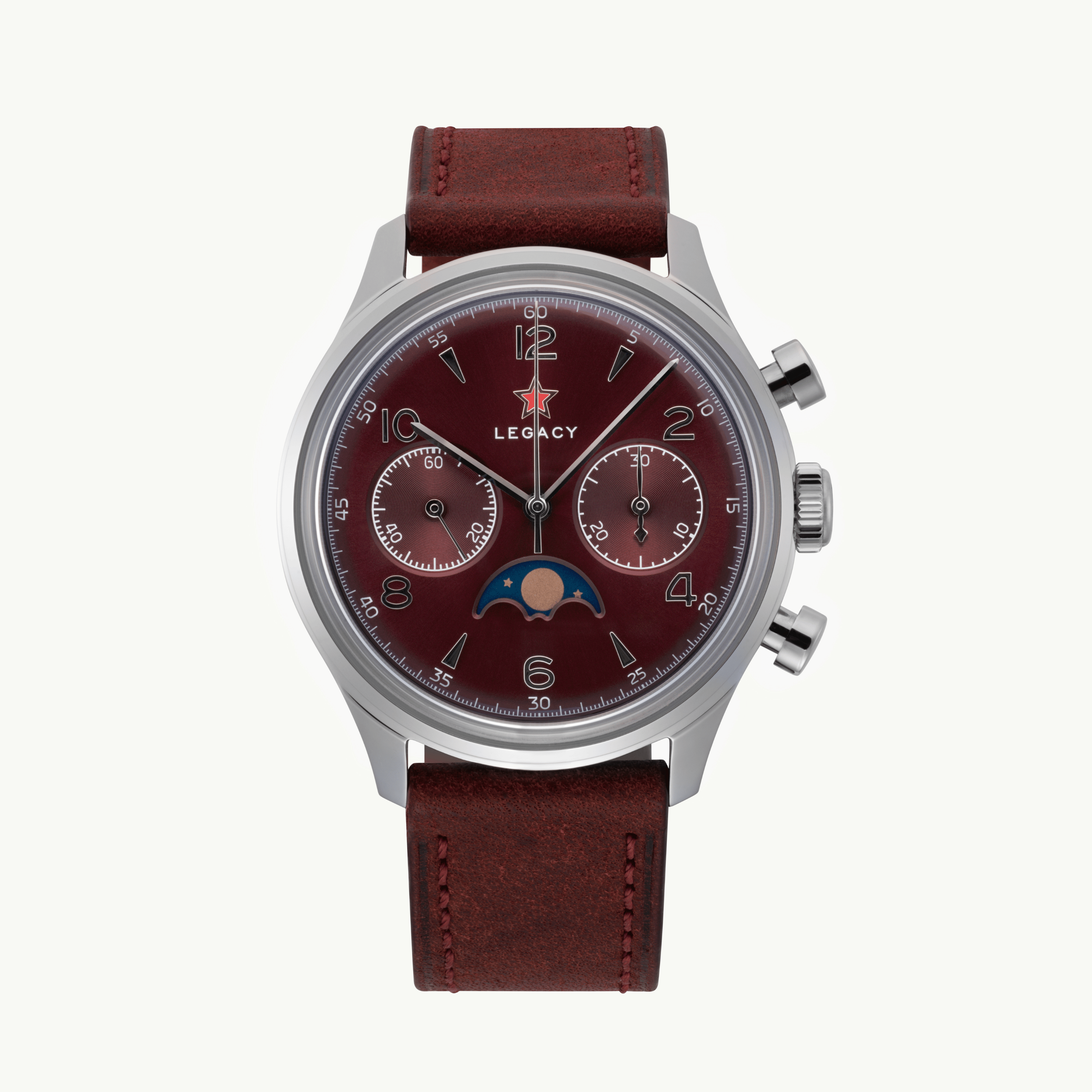 LIMITED EDITION | 1963 LEGACY BURGUNDY EDITION | Seagull movement| MOONPHASE